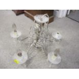 A mid 20th century crystal drop chandelier