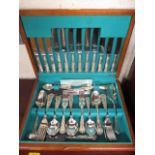 A canteen of silver plated 6 setting Kings pattern cutlery with additional matched cutlery