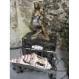 A mixed lot to include a stereo stacking system, spelter painted figure and other items