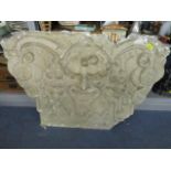 A plaster wall fragment with Bacchanalian decoration in relief, 24" x 39 1/2"