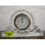 A Waterford cut crystal mantle clock