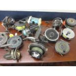 A quantity of fishing reels to include British Fly Reels Ltd, Garcia Mitchell 600, Shakespeare