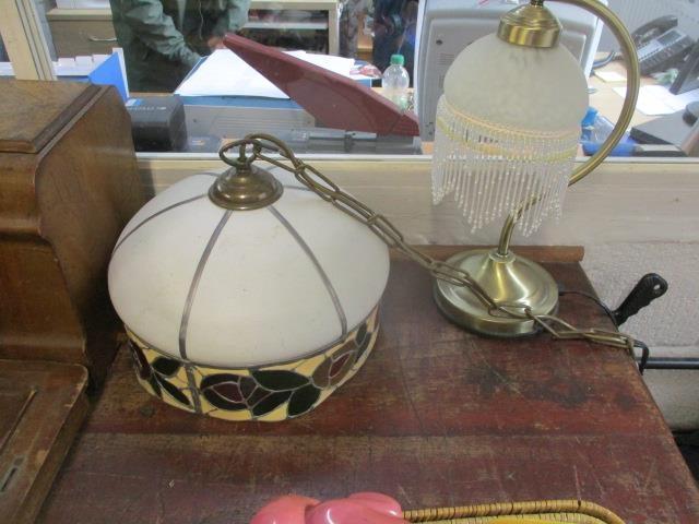 A mixed lot to include a sewing machine, light fittings, a lamp and child-related bottles - Image 2 of 2