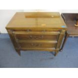 A pair of late 20th century walnut side chest of two short drawers, 23" x 25" x 17"
