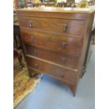 A mid 20th century oak dressing chest of four drawers, 38" x 30" x 16"