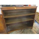 A 20th century mahogany three shelf bookcase, 36" x 42" x 14"