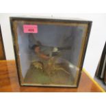 A Victorian taxidermy of a chaffinch in a glazed box, 9 1/4"h x 8 1/2"w