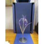 A boxed Swarovski crystal Damboa blue violet with certificate