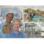 Three Royal Family stamp albums to include Prince Andrew's and Princess Anne's wedding stamps