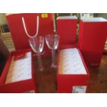 A pair of Baccarat tall wine glasses, boxed