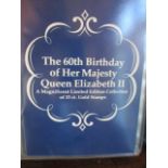 An album of The 60th Birthday of Her Majesty Queen Elizabeth II, limited edition, collection of 23ct