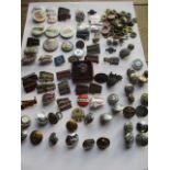 Vintage railway and bus badges and buttons, some enamelled, together with retro badges