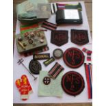 Vintage Fire Service and other cloth badges, together with St John's Ambulance enamelled badges