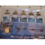 Five stamp albums of aviation history stamps, first day covers and coin covers including twelve