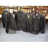 Three black gentleman's leather jackets to include a Ben Sherman jacket