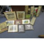 A mixed selection of Victorian and later watercolours, pastel and prints to include The Brook in