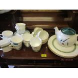 A Royal Doulton Rondelay part teaset, together with a green Denby teapot