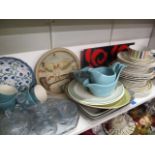 A mixed lot of china to include Royal Copenhagen plates, Midwinter plates, a Cornish Ware pot and