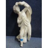 A late 19th century carved marble sculpture of a maiden A/F