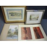 Mixed pictures to include local scenes and early 20th century watercolours