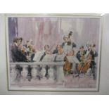 Dennis Page, watercolour entitled Prague Chamber Orchestra, 9 1/2" x 7 1/2", framed