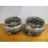 A pair of Malaysian silver coloured rose bowls, 5" dia, 358g