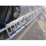 A large set of aluminium ladders