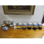 Ceramics and silver plate to include teaware, a silver plated three piece teaset, a Dresden model