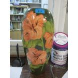 A large Moorcroft Hibiscus pattern vase inscribed to the underside No 15 of 100 pieces, 1982, 14 1/