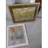 Two watercolour of Newport Pagnall and a landscape, both signed, framed and glazed