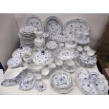 LOT WITHDRAWN - A large matched set of Royal Copenhagen tableware consisting of mainly Blue Fluted