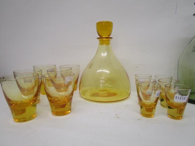 Barnaby Powell designs for Whitefriars glass, two decanter and glass sets, the first in pattern M60, - Image 6 of 10