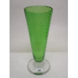 Keith Murray for Royal Brierley, a green glass vase with internal controlled bubble decoration on