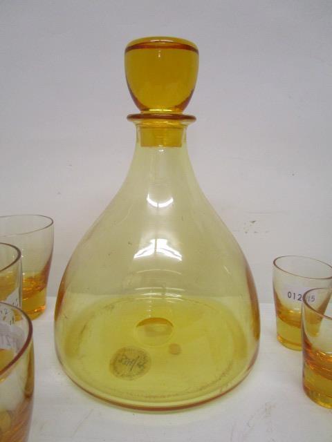 Barnaby Powell designs for Whitefriars glass, two decanter and glass sets, the first in pattern M60, - Image 8 of 10