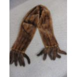 A mid 20th century mink stole with tail fringe