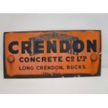 An enamelled advertising sign supplied by Credon Concrete Co Ltd, Long Crendon, Bucks Tel: 351/2,