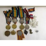 Three pairs of WW1 British war and Victory medals, inscribed 36538 PTE G Meaden, 82513 GNR H