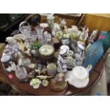 A large mixed lot of ceramics, glassware, music boxes, storage jars and other items