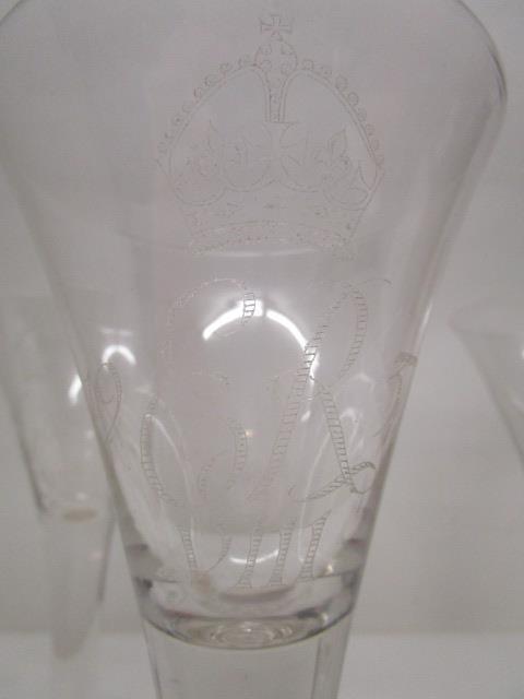 A group of three Whitefriars engraved goblets commemorating Edward VIII 1937 Coronation, engraved - Image 3 of 6