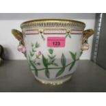 A Royal Copenhagen Flora Danica wine cooler/cache pot decorated with Gratiola Officinalis or Hedge