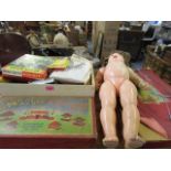 Toys to include a composition doll, Bayko sets and a Betta Bilda set no.1