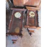 Two Victorian mahogany Vienna wall clocks