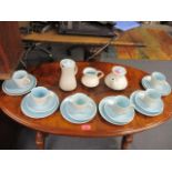 A Poole two tone ice/mushroom tea set 6 serving