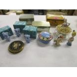 A mixed lot to include dressing table ornaments, boxes and other items, including a 1930s Goebel Art