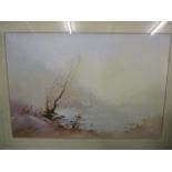 Barnard Bunks - watercolour entitled Touch of Snow, 20" x 14", framed