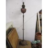 A Victorian brass oil standard lamp