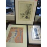 Three framed and glazed pictures to include a framed limited additional print depicting a country