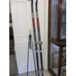 x country skis and poles