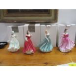 Four Royal Doulton figures to include Lorraine HN 4301, Jasmine HN 4431, Sarah HN 3978, Lauren HN