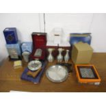 Royal Selangor, Oriental pewter and other decorative pewter to include dishes, a tea caddy,